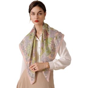 XANZILZ Silk Feeling Scarf women Fashion Printed Headscarf Supersize Satin35.4x35.4Neck Scarves for Gift Packed in Kuwait