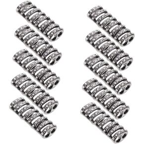 Hemobllo Watch Band Connectors - 10 Pcs 22mm Watch Band Adapters Rhinestone Watch Strap Connector Metal Watch Band Connection Accessories for Watch Band Jewelry Making, Black