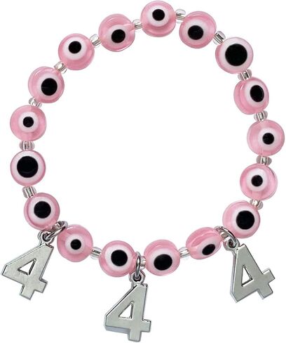 QqzsJewls Evil Eye Bracelet 111 222 333 444 555 666 777 888 999 Angel Number Charm Bracelet Ojo Beaded Protection Bracelet for Women Girls in Kuwait