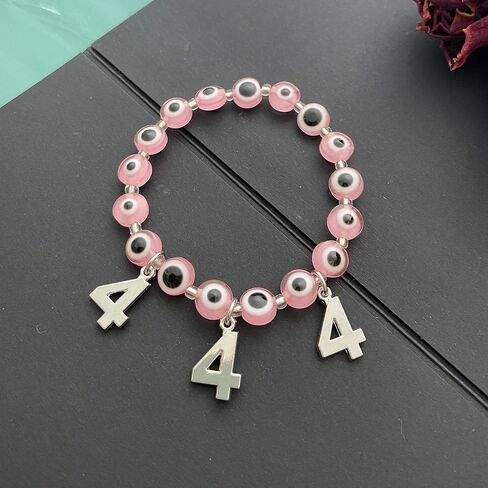 QqzsJewls Evil Eye Bracelet 111 222 333 444 555 666 777 888 999 Angel Number Charm Bracelet Ojo Beaded Protection Bracelet for Women Girls in Kuwait