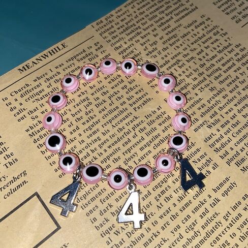 QqzsJewls Evil Eye Bracelet 111 222 333 444 555 666 777 888 999 Angel Number Charm Bracelet Ojo Beaded Protection Bracelet for Women Girls in Kuwait