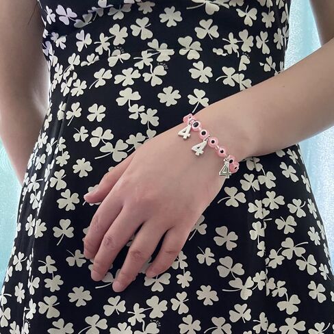 QqzsJewls Evil Eye Bracelet 111 222 333 444 555 666 777 888 999 Angel Number Charm Bracelet Ojo Beaded Protection Bracelet for Women Girls in Kuwait