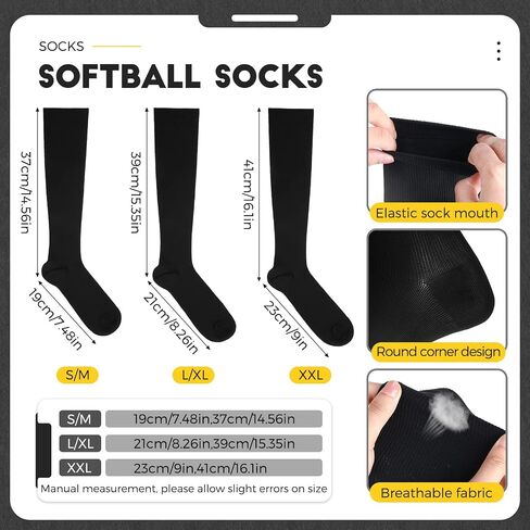 3 Pairs of Baseball Socks & 3 Belts Combo Youth & Adult Baseball/Softball Belt & Socks Combo Set in Saudi Arabia