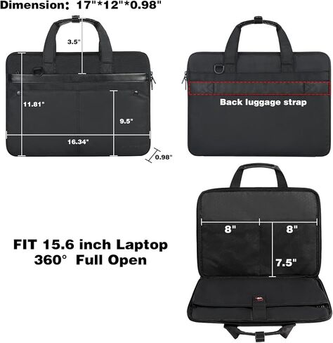 زد-مجيس شنطة لابتوب للرجال مقاس 15.6 انش، شنطة كتف ماسنجر مقاومة للماء تي اس ايه مع حزام، شنطة لابتوب للمكتب والجامعة لاجهزة اتش بي وديل ونوت بوك وماك بوك in Kuwait