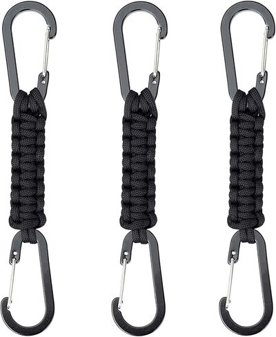 Paracord Keychain Carabiner (5 Pack), Heavy Duty Key Clip for Men Women, Paracord Lanyard Clip for Keys/Knife Camping/Hiking in Kuwait
