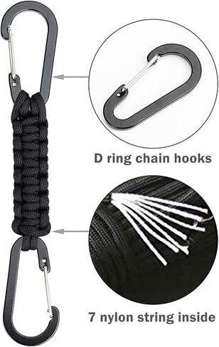 Paracord Keychain Carabiner (5 Pack), Heavy Duty Key Clip for Men Women, Paracord Lanyard Clip for Keys/Knife Camping/Hiking in Kuwait