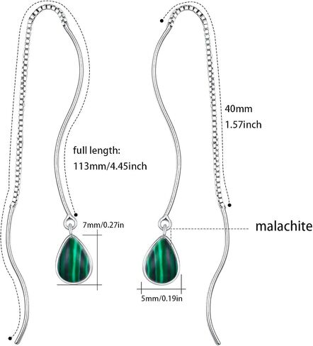 Moonstone/Turquoise Threader Earrings 925 Sterling Silver Moonstone/Turquoise Teardrop Dangle Earrings for Women Girls in Saudi Arabia