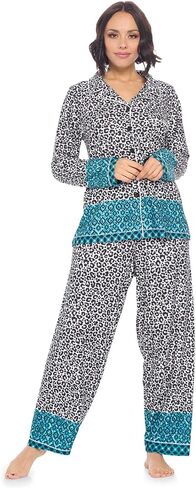 Casual Nights Womens Pajamas Set – Pants and Long Sleeve Sleep Wear for Ladies in Kuwait