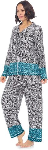Casual Nights Womens Pajamas Set – Pants and Long Sleeve Sleep Wear for Ladies in Kuwait