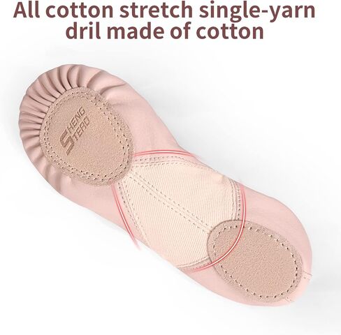 Dance Shoes Ballet Shoes Slippers for Girls and Boys, Breathable Leather Ballet Flats for Kids (Toddler/Little Kid/Big Kid) in Saudi Arabia