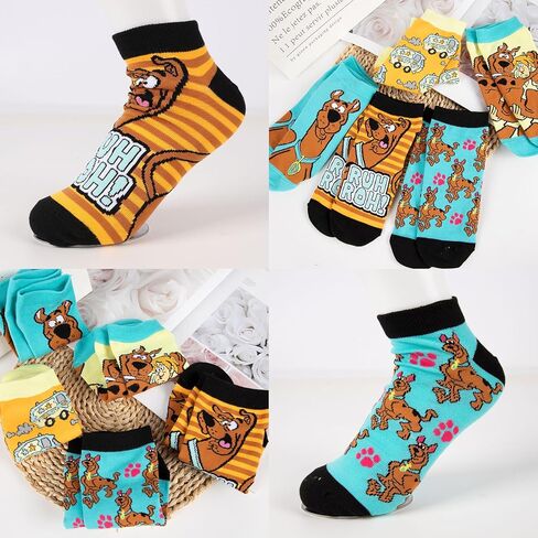 Cartoon Socks - Cool Dog Short Casual Socks Casual Socks Cool Socks for Boys Girls Men Women Friends Birthday Gifts, 5 Pairs, Orange, M-L in Kuwait