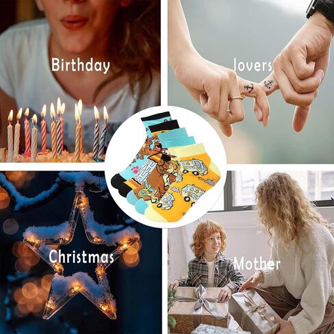 Cartoon Socks - Cool Dog Short Casual Socks Casual Socks Cool Socks for Boys Girls Men Women Friends Birthday Gifts, 5 Pairs, Orange, M-L in Kuwait