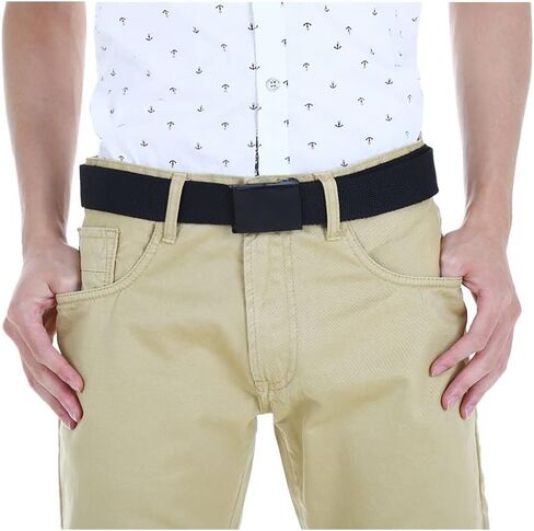 uxcell Unisex Canvas Belt Web Adjustable Holeless Slide Buckle Metal Tip End in Saudi Arabia