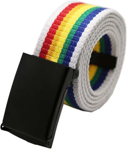 uxcell Unisex Canvas Belt Web Adjustable Holeless Slide Buckle Metal Tip End in Saudi Arabia