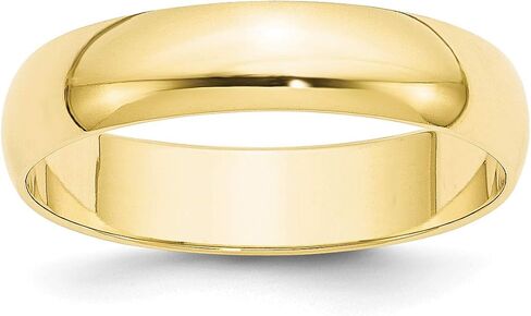Solid 10k Yellow Gold 5 mm Rounded Wedding Band Ring in Saudi Arabia