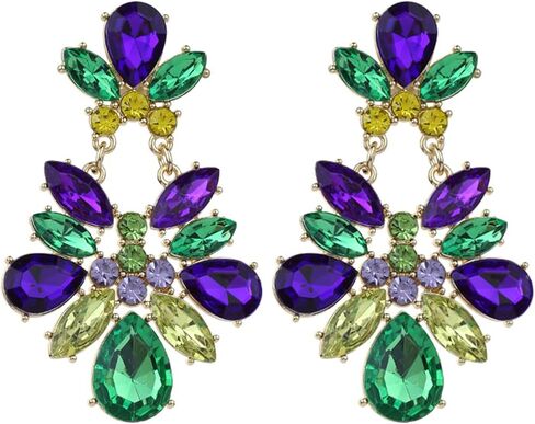 Mardi Gras Earrings for Women Girls Mask Letter MARDI GRAS Crown Carnival Fat Tuesday Dangle Earrings Carnival Parade Party Jewelry Gifts in Kuwait