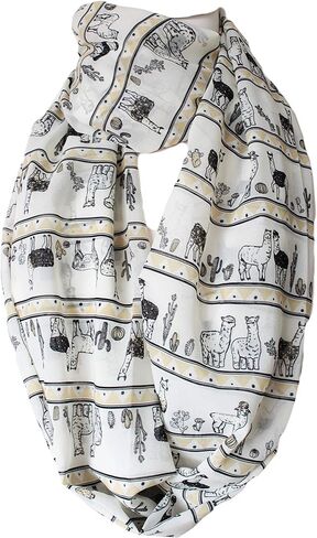 Etwoa Llama Pattern Infinity Circle Scarf in Saudi Arabia