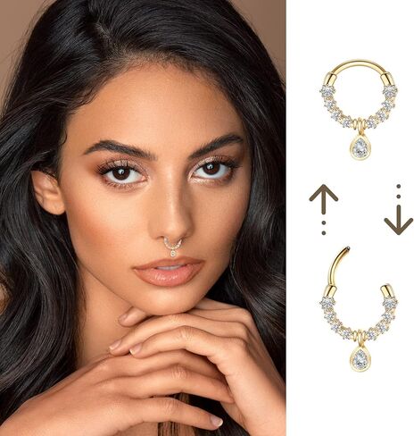 Dochais 8 قطع خواتم الحاجز 16 جرام مجوهرات الحاجز الفولاذ المقاوم للصدأ الحاجز الأنف خواتم فراشة تشيكوسلوفاكيا القلب الحاجز الدائري استرخى Daith اللولب الغضروف ثقب الأنف الثقب المجوهرات in Kuwait