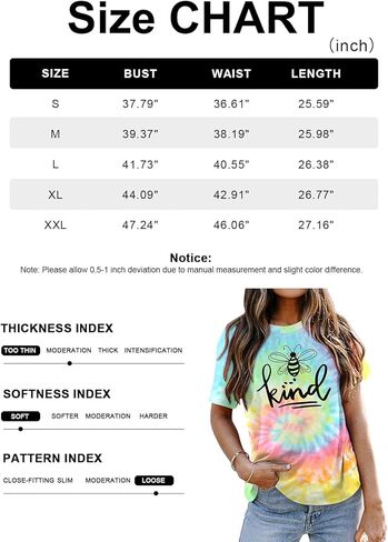 كن لطيفًا تي شيرت نسائي بأكمام قصيرة تي شيرت لطيف على شكل نحلة جرافيك قمصان مضحكة ملهمة كاجوال تي شيرت علوي in Kuwait