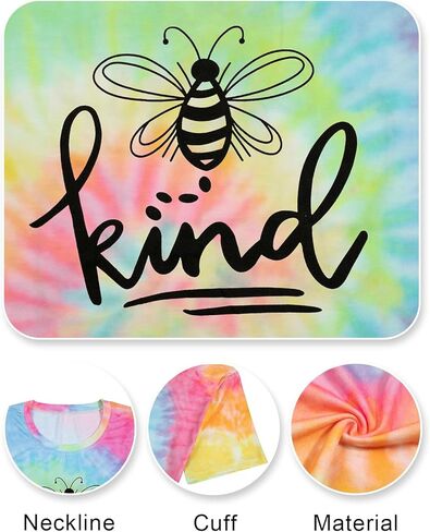 كن لطيفًا تي شيرت نسائي بأكمام قصيرة تي شيرت لطيف على شكل نحلة جرافيك قمصان مضحكة ملهمة كاجوال تي شيرت علوي in Kuwait