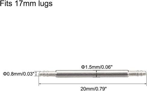 uxcell Spring Bar Pins - 15mm x 1.5mm x 0.8mm Double Fringe Stainless Steel Watch Band Pins Replacement Watch Lug Link Pins 20Pcs in Saudi Arabia