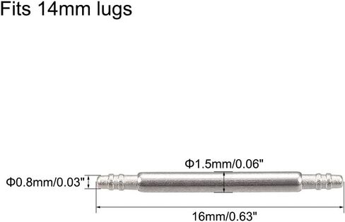 uxcell Spring Bar Pins - 15mm x 1.5mm x 0.8mm Double Fringe Stainless Steel Watch Band Pins Replacement Watch Lug Link Pins 20Pcs in Saudi Arabia