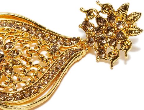 بيندهاني قطعة رأس ذهبية من حجر الراين مانغ تكا وأقراط هندية للنساء in Kuwait