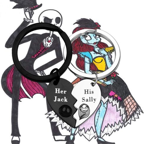 His Sally & Her Jack Couples Keychains Set for Lovers in Saudi Arabia