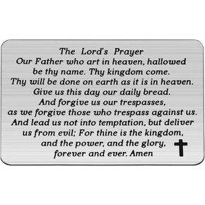 CYTING The Lord's Prayer Engraved Wallet Card Bible Verse Wallet Insert Christian Jewelry Religious Gift (The Lord's Prayer Wallet Card-Black)