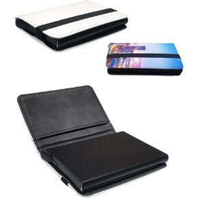Yongkang 2 Pieces Sublimation Pop Up Automatic Credit Card Holder Wallet with Bill Slot, High Temperature Resistant Leather for Women Men DIY Craft (Black) in Saudi Arabia