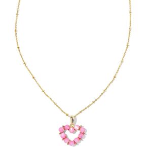 كندرا سكوت، قلادة قصيرة على شكل قلب أشتون للسيدات، مصنوعة من عرق اللؤلؤ العاجي الذهبي المحمر، مقاس واحد in Kuwait