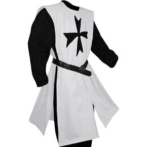 Gafeng Men's Renaissance Costume Knights Templar Crusader Tunic Medieval LARP Halloween Adult Two Piece Outfits