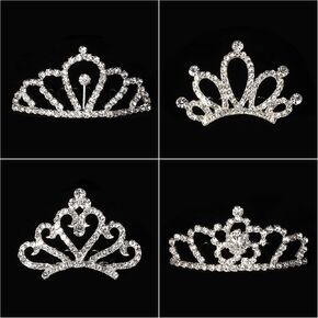 Bingcute 12Pcs Girl Princess Rhinestone Tiara Crown with Comb For Princess Party Favors tiaras and crowns for little girls in Kuwait