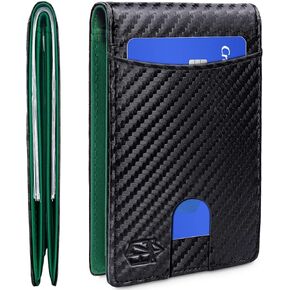 Zitahli Wallet for Men Slim with Minimalist Cash Pocket RFID Blocking Bifold Wallet Box Gift ID Window in Kuwait