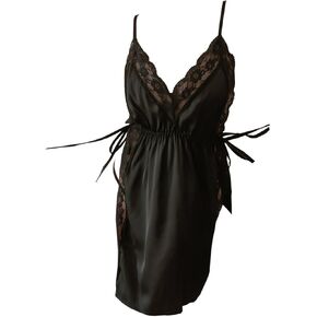 SINROYEE Womens Lace Nightgown Sexy Chemise V Neck Slip Satin Silk Negligee Nightdress