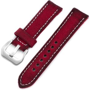 StrapHabit Distressed Canvas Quick Release Watch Band - Full Grain Leather Watch Strap - Military Watch Band for Men and Women, 20mm 22mm