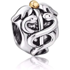 حلية الفضة كاديوس الطبية ممرضة طبيبة خرز ستيرلنج تناسب باندورا والأساور المشابهة من إيفسيتي, معدن in Kuwait