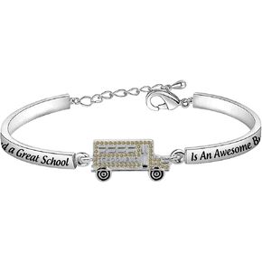 ENSIANTH Bus Driver Bracelet Behind A Great School Is An Awsome Bus Driver School Bus Driver Gift Retired Bus Driver Gift Thank You Gift in Kuwait