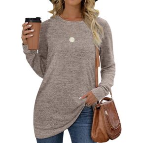 Sweatshirt for Women Loose Fit Crew Neck Long Sleeve Fashion Fall Sweaters in Kuwait
