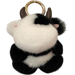 HICIVI Cow Keychain Plush soft animal Key Chain Car Keys Backpacks Fashion AccessoriesCute Birthday Gift for Boys and Girls