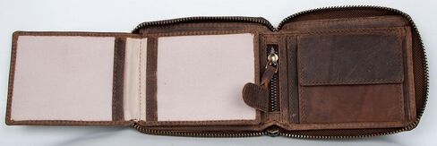 FLW Large Genuine Leather Wallet with Zip Around (zipper around) with Shark with Chain in Kuwait