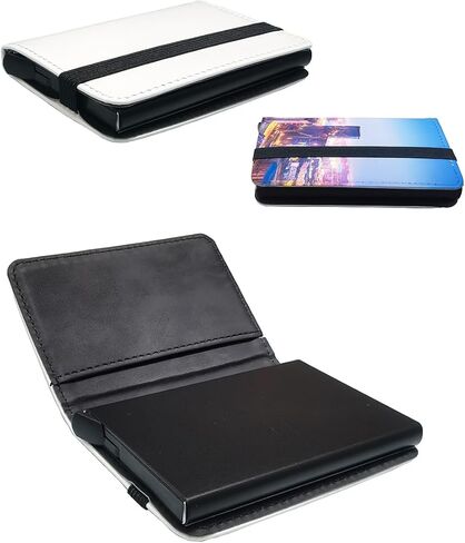 Yongkang 2 Pieces Sublimation Pop Up Automatic Credit Card Holder Wallet with Bill Slot, High Temperature Resistant Leather for Women Men DIY Craft (Black) in Saudi Arabia