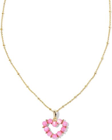 كندرا سكوت، قلادة قصيرة على شكل قلب أشتون للسيدات، مصنوعة من عرق اللؤلؤ العاجي الذهبي المحمر، مقاس واحد in Kuwait