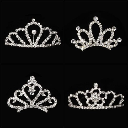 Bingcute 12Pcs Girl Princess Rhinestone Tiara Crown with Comb For Princess Party Favors tiaras and crowns for little girls in Kuwait