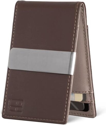 محفظة Forrest & Harold F&H Minimalist للرجال، محفظة RFID، محفظة جلدية نحيفة للنقود بمشبك معدني يحمل 8 بطاقات، ومحافظ للجيب الخلفي والأمامي in Kuwait
