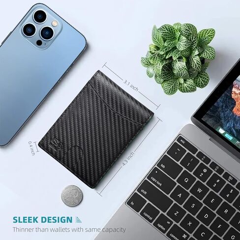 Zitahli Wallet for Men Slim with Minimalist Cash Pocket RFID Blocking Bifold Wallet Box Gift ID Window in Kuwait