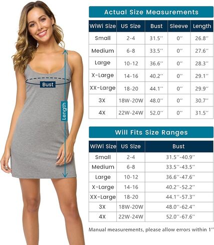 WiWi Womens Bamboo Viscose Slip Nightgown Sexy Chemise Lingerie Cami Pajamas Spaghetti Strap Sleep Dress S-4X, Black, X-Large in Saudi Arabia