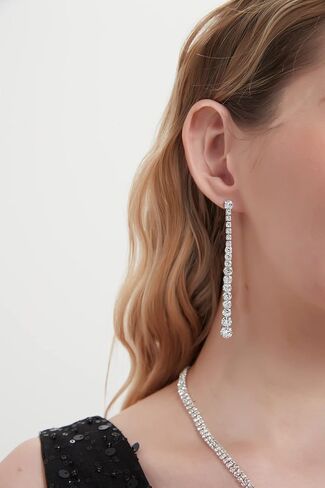 UDYLGOON Cubic Zirconia Crystal Long Dangle Statement Earrings for Women in Kuwait