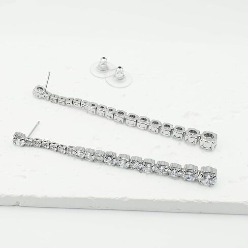 UDYLGOON Cubic Zirconia Crystal Long Dangle Statement Earrings for Women in Kuwait