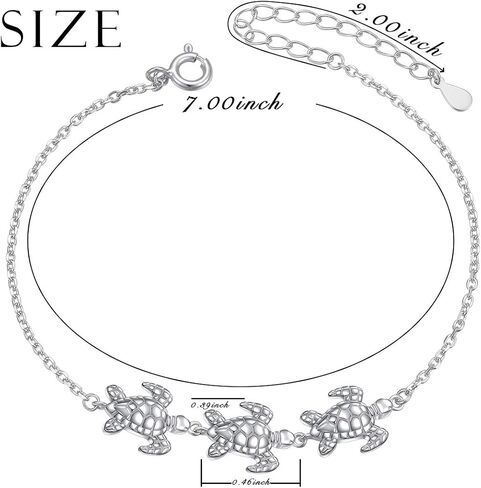 Valentines Day Gifts S925 Sterling Silver Turtle Animal Earrings Necklace Ring Anklet Bracelet for Women Gift Jewelry in Kuwait